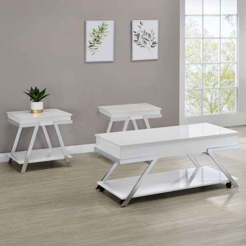 Zena - 3 Piece Occasional Set - White