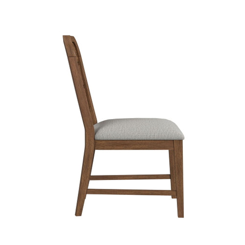 Glinda - Fabric Dining Side Chair (Set of 2) - Brown / Light Gray
