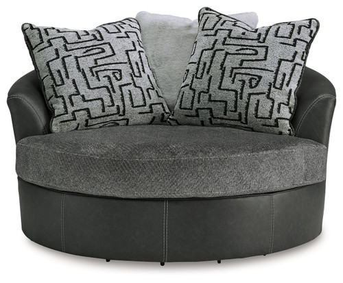 Brixley Pier - Oversized Swivel Accent Chair - Graphite