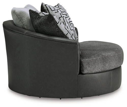 Brixley Pier - Oversized Swivel Accent Chair - Graphite