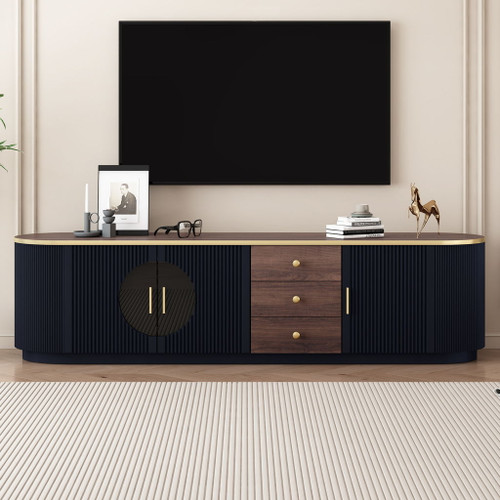 Modern Minimalist TV Stand For TVs Up To 80" With 3 Drawers And 1 Shelf