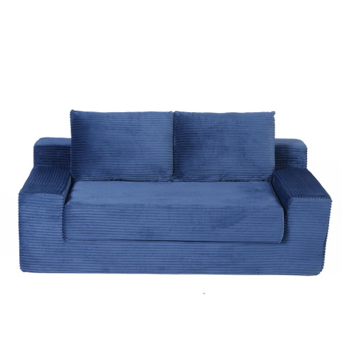 Comfortable Deep Seat Loveseat Sofa Bed, Reversible Cushion With Pillows