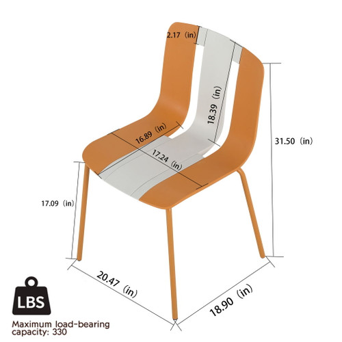 4 Piece Set Of Modern Striped Color Blocking Single Chairs With Round Table