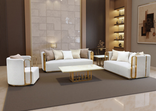 Monte Carlo White 2pc Luxury Sofa Set KF10035 by Xin Mark