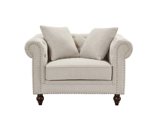 Thomas Beige Chesterfield Living Room Set
