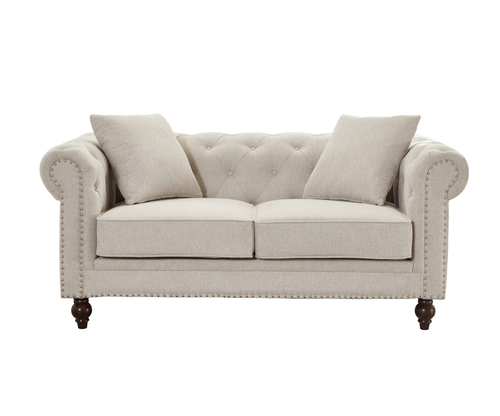 Thomas Beige Chesterfield Living Room Set