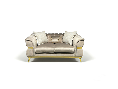 Mia Luxury Beige Velvet Living Room Set