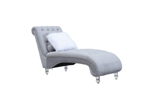 Yasmin Luxury Gray Velvet Living Room Set
