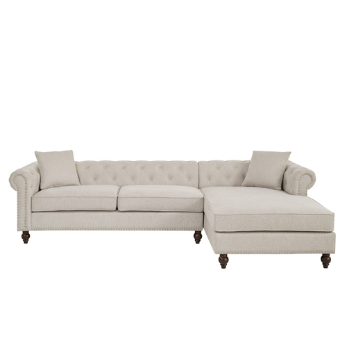 Blake Beige Chesterfield Sectional Sofa