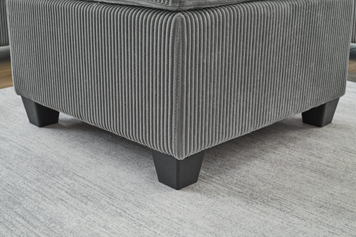 Franco Corduroy L-Shaped Sectional With Ottoman