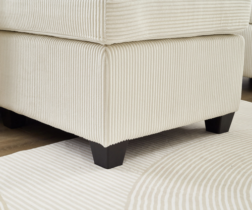 Franco Corduroy L-Shaped Sectional With Ottoman