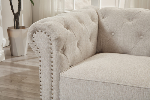 Thomas Beige Chesterfield Sofa