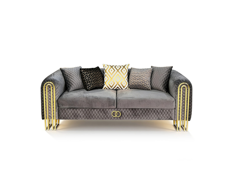Valencia Luxury Gray Velvet Sofa KF10013 by Xin Mark