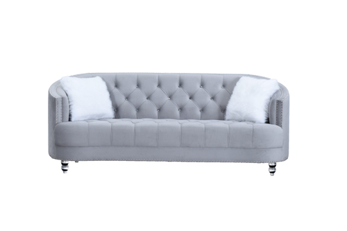 Yasmin Luxury Gray Velvet Sofa KF10006 by Xin Mark