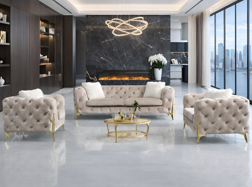 Vegas Luxury Modern Velvet Loveseat