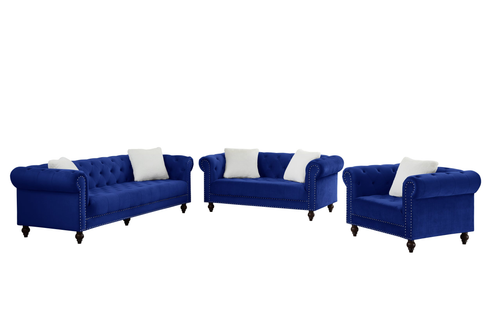 Brooke Velvet Chesterfield Loveseat