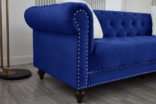 Brooke Velvet Chesterfield Loveseat