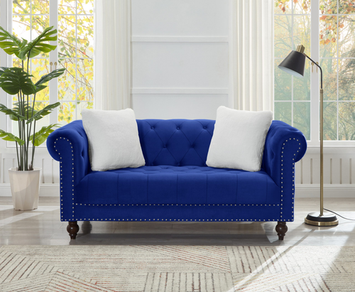 Brooke Velvet Chesterfield Loveseat