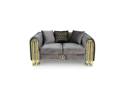 Valencia Gray Luxury Velvet Loveseat KF10013 by Xin Mark