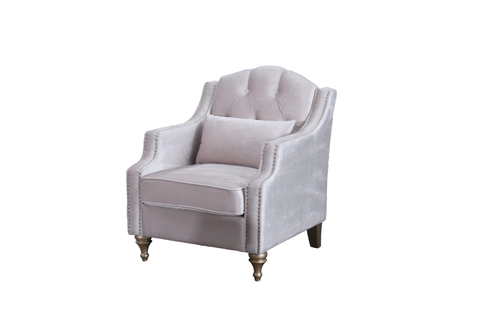 Cecilia Lavender- Gray Velvet Chair KF10016 by Xin Mark