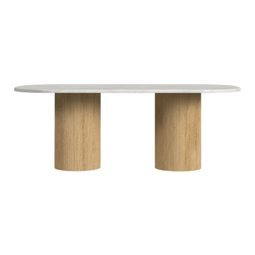 Sylvie - Oval Dining Table With Faux Marble Top