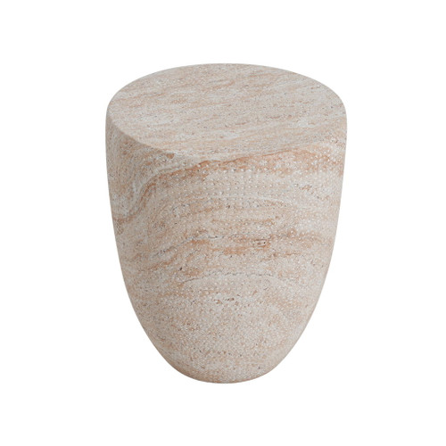 Outdoor / Indoor Lightweight, Concrete Side Table, Travertine - Beige