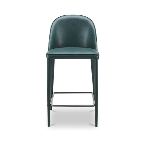 Burton - Counter Stool Vegan Leather - Dark Teal / Blue