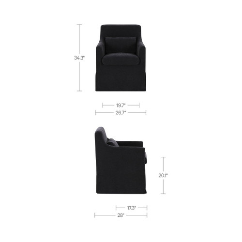 Lydia - Slipcover Dining Chair - Black