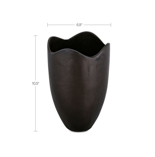 Athena - Cast Aluminum Vase - Blackened Bronze / Brown