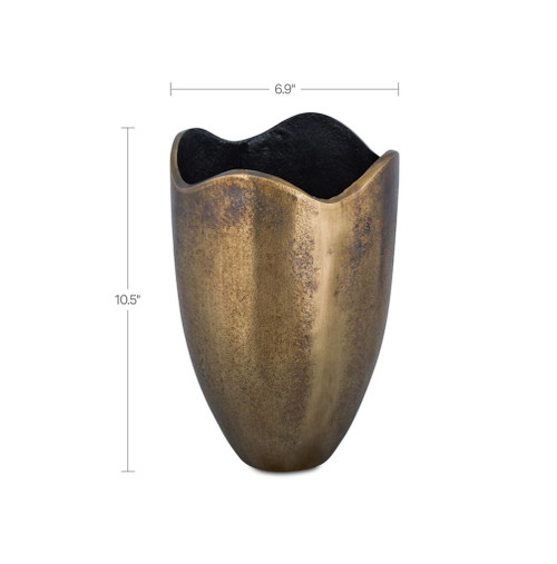 Athena - Cast Aluminum Vase - Antique Brass