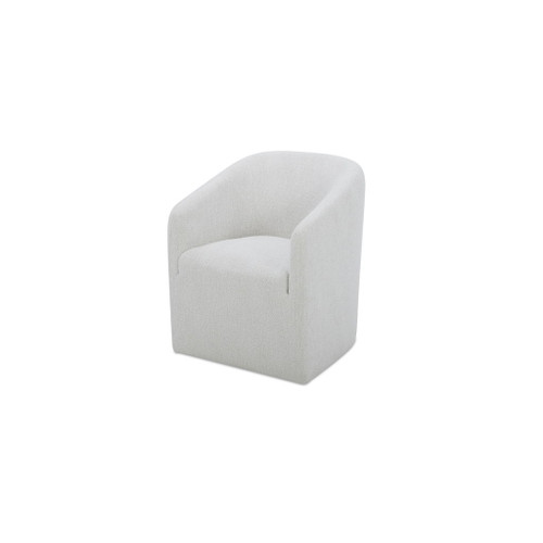 Sandy - Fabric Rolling Dining Chair - Off White