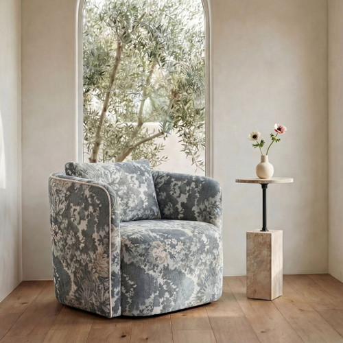 Caro - Side Table Travertine - Beige / Dark Gray