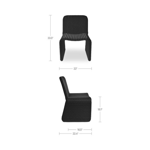 Ella - Outdoor Dining Chair (Set of 2) - Charcoal / Gray