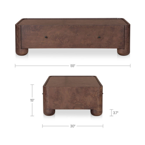 Gibson - Coffee Table - Burl / Brown