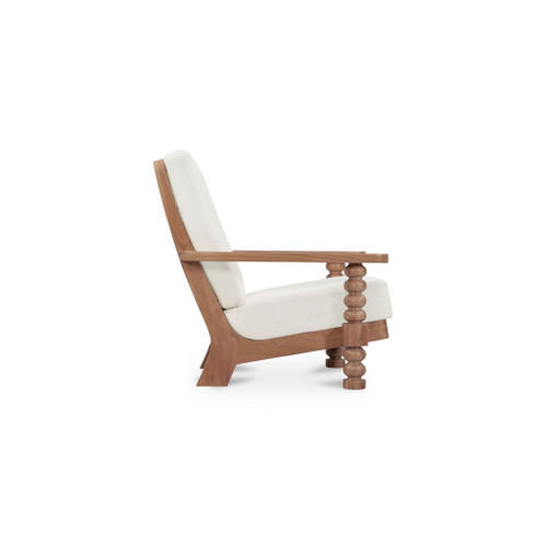 Ingrid - Accent Chair - Off White / Light Brown