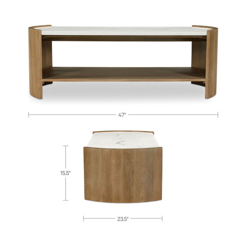 Fern - Coffee Table - White / Light Brown