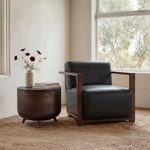 Barnes - Accent Chair - Black / Dark Brown
