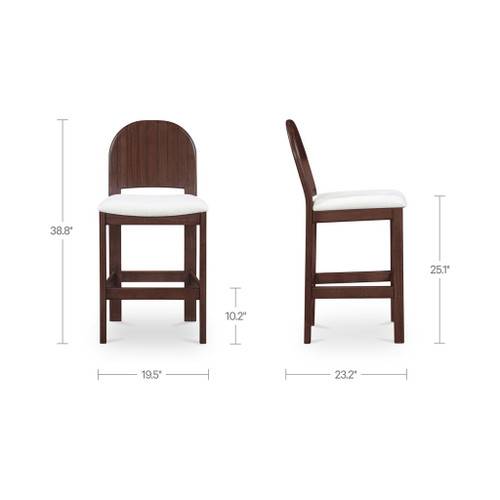 Emil - Counter Stool - Cream / White / Dark Brown