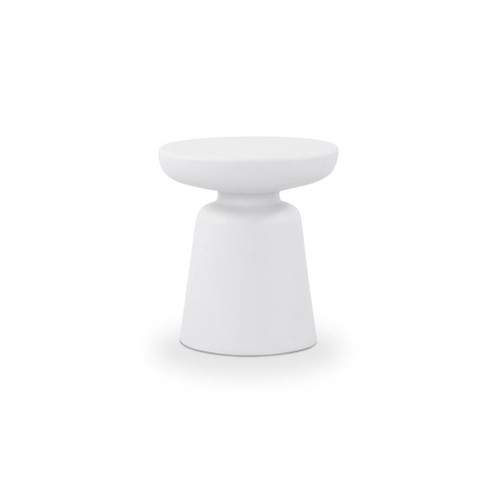Ruth - Outdoor Side Table - White / Light Brown