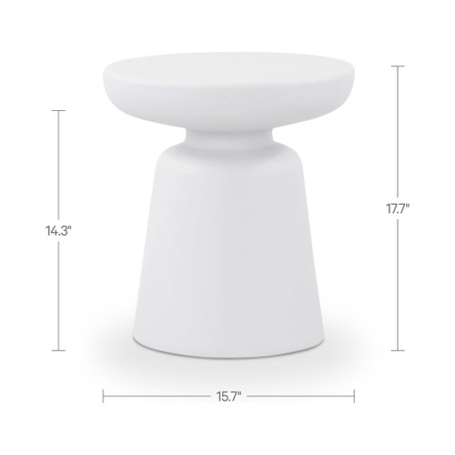 Ruth - Outdoor Side Table - White / Light Brown