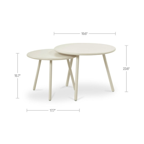 Kari - Outdoor Nesting Coffee Table - Cream / White