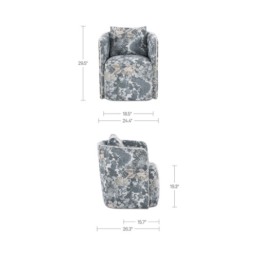 Cecil - Dining Chair Tapestry - Blue / Gray