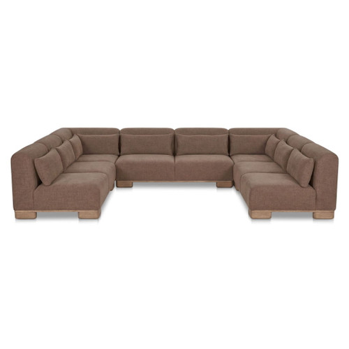 June - U Shaped Modular Sectional - Dark Brown