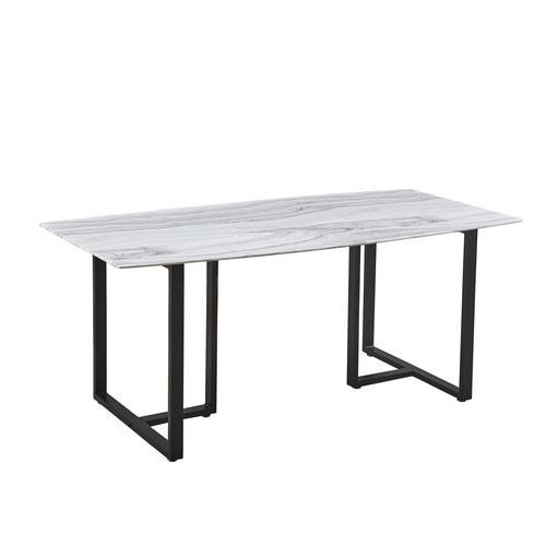 Tulsa 70.86″ Tempered Glass Faux Mable Finish Dining Table KF10023-TABLE by Xin Mark