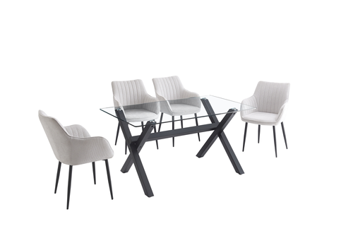 Madrid 59″ Long Tempered Glass Dining Table