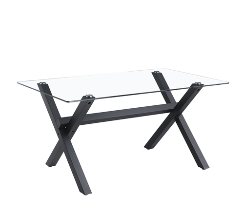 Madrid 59″ Long Tempered Glass Dining Table