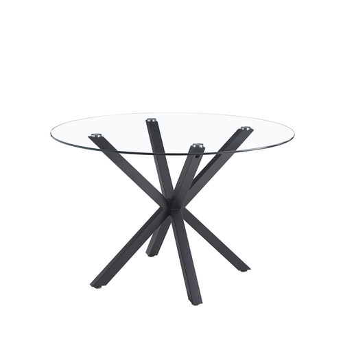 Oslo 47.25″ Round Tempered Glass Top Dining Table