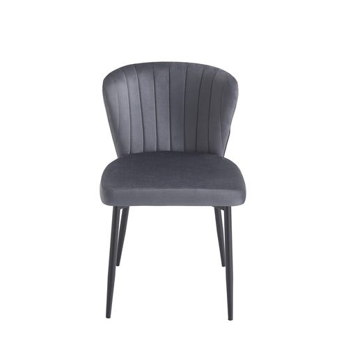 Gray Velvet Wing Back Dining Chair