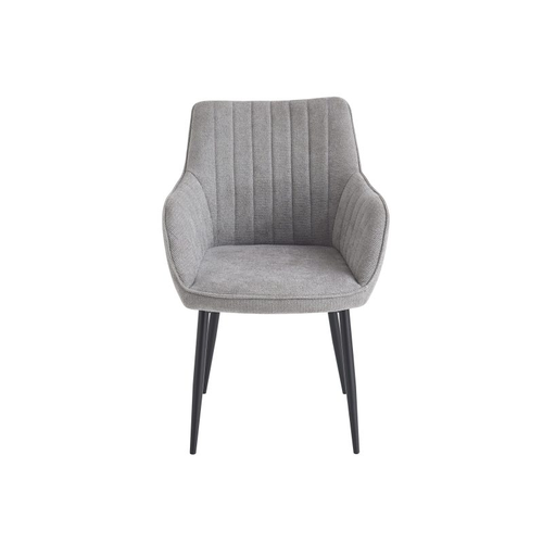 Gray Linen Upholstered Dining Chair