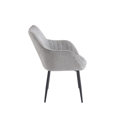 Gray Linen Upholstered Dining Chair